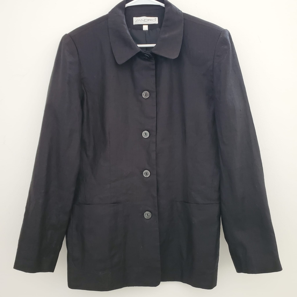 Sandro Linen Black Jacket